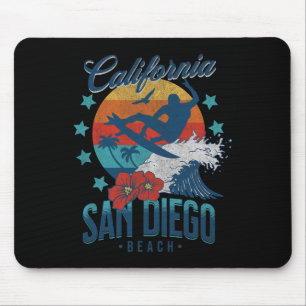 San Diego Strand Kalifornien Surfen Vintage Urlaub Mousepad
