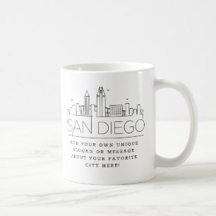 San Diego Stylized Skyline   Benutzerdefinierter S Kaffeetasse