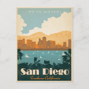 San Diego, Südkalifornien Wir haben uns bewegt Einladungspostkarte