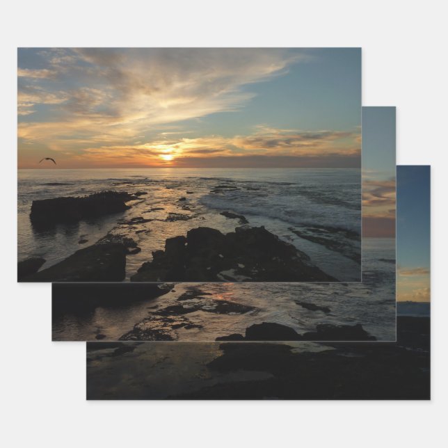 San Diego Sunset I California Seascape Geschenkpapier Set (Set)