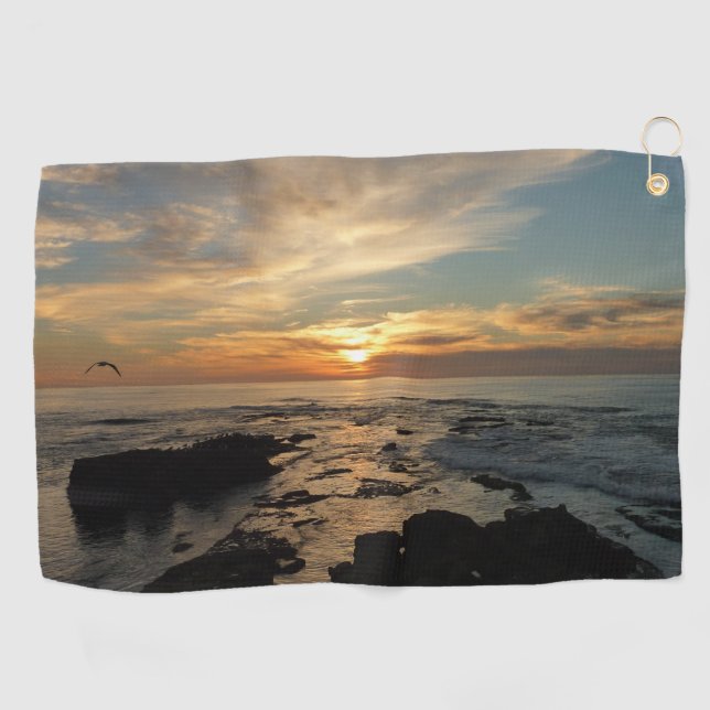 San Diego Sunset I California Seascape Golfhandtuch (Horizontal)