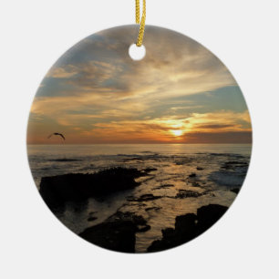 San Diego Sunset I California Seascape Keramikornament