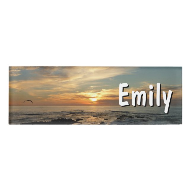 San Diego Sunset I California Seascape Namenschild (Vorderseite)