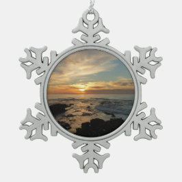 San Diego Sunset I California Seascape Schneeflocken Zinn-Ornament