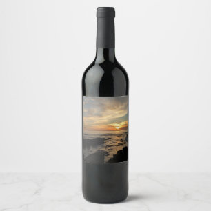 San Diego Sunset I California Seascape Weinetikett