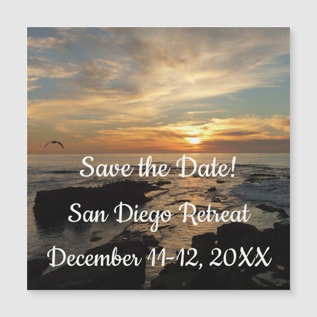San Diego Sunset I Save the Date Magnetkarte (Vorderseite)