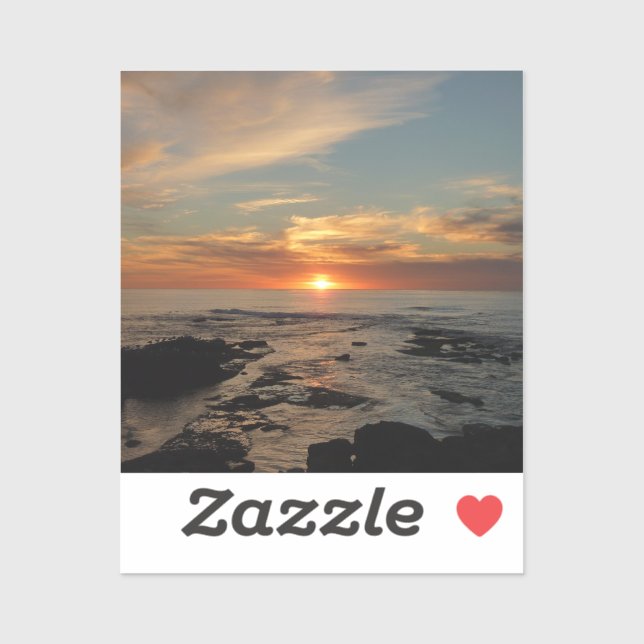 San Diego Sunset II California Seascape Aufkleber (Blatt)