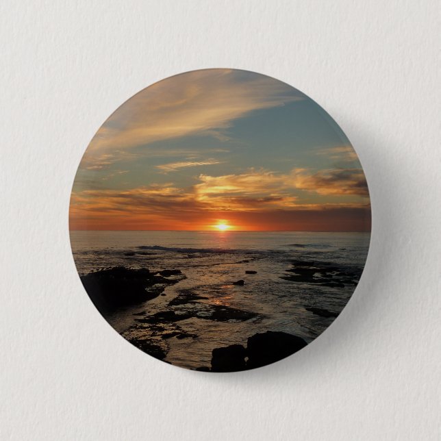 San Diego Sunset II California Seascape Button (Vorderseite)
