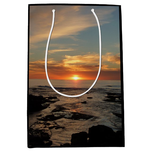 San Diego Sunset II California Seascape Mittlere Geschenktüte (Vorderseite)