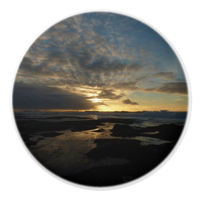 San Diego Sunset III Atemberaubendes Kalifornien L Keramikknauf (Vorderseite)