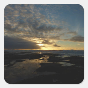 San Diego Sunset III Atemberaubendes Kalifornien L Quadratischer Aufkleber