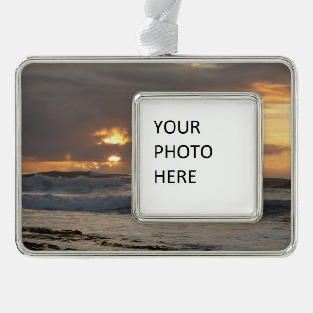 San Diego Sunset IV California Seascape Rahmen-Ornament Silber (Vorderseite)