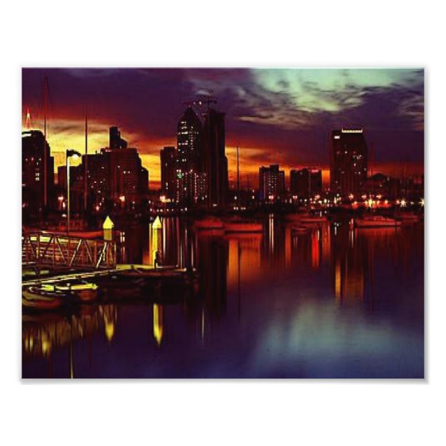 San Diego Sunset Skyline Fotodruck (Vorne)