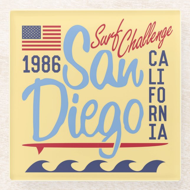 San Diego Surf Challenge 1986 Glasuntersetzer (Vorderseite)