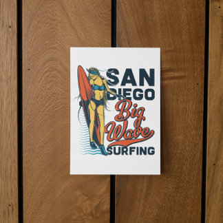 San Diego Surfparadies Vintag Postkarte