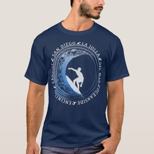 San Diego    SurfSan Diego Beach Geschenk T-Shirt (Vorderseite)