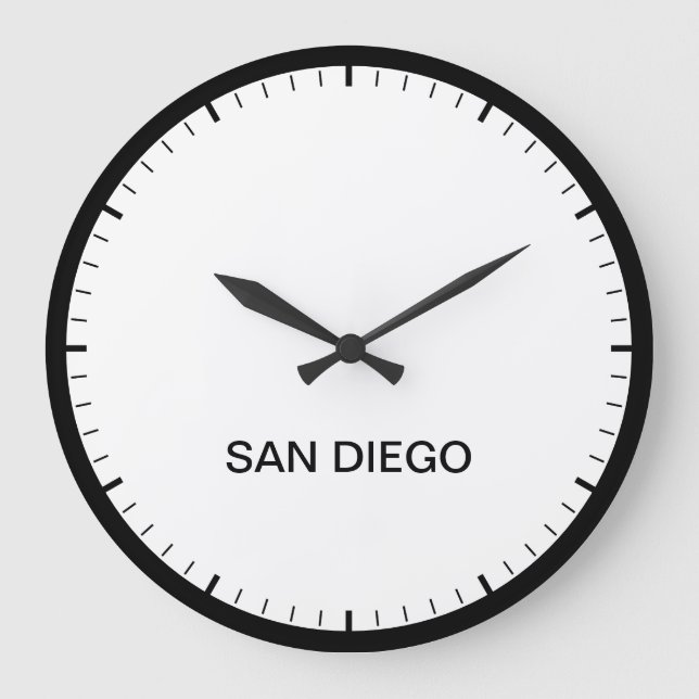 San Diego Time Zone Newsroom Style Uhr (Vorderseite)