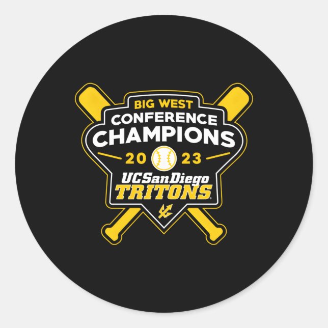 San Diego Tritons 2023 Big West Baseball Champi Runder Aufkleber (Vorderseite)