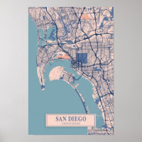 San Diego Vereinigte Staaten Windige Stadt Karte R
