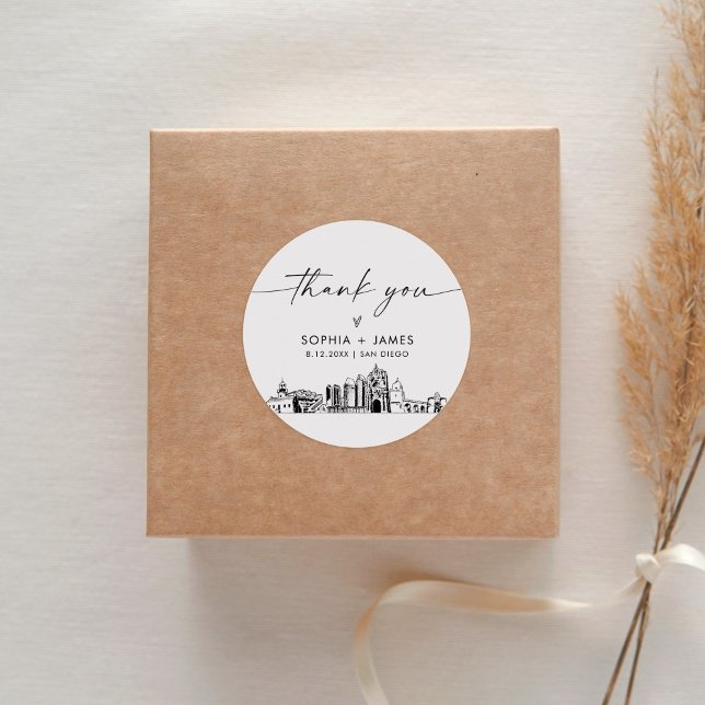 San Diego Vielen Dank für Ihre Unterstützung 3" (B Runder Aufkleber (Von Creator hochgeladen)