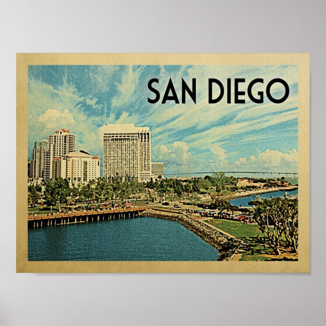 San Diego Vintage Travel Poster (Vorne)