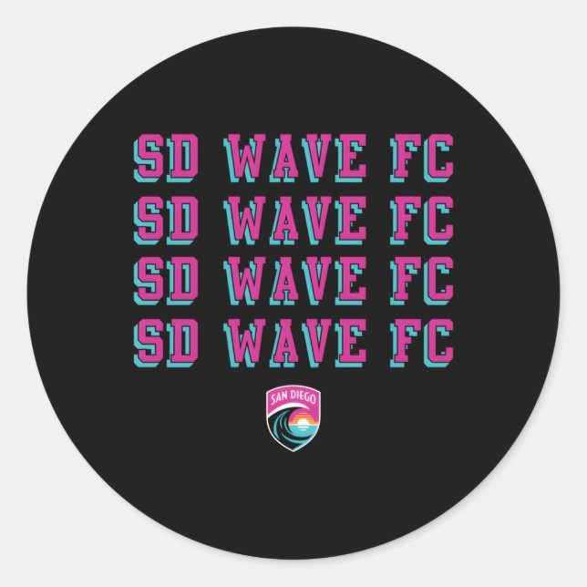 San Diego Wave FC Team Wiederholung San Diego Socc Runder Aufkleber (Vorderseite)