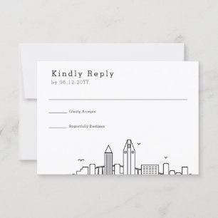San Diego Wedding Stilisierte Skyline-UAWG RSVP Karte