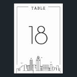 San Diego Wedding | Tischnummer<br><div class="desc">Eine einzigartige Hochzeitskarte für eine Tischnummer in der wunderschönen Stadt San Diego, Kalifornien. Es bietet eine vereinfachte Tischnummer, die über einer stilisierten Version der einzigartigen Skyline der berühmten Stadt ruht. Dieser Artikel ist Teil einer umfangreicheren mehrteiligen Sammlung mit Artikeln, die auf den Tag der Hochzeit und nach Ihrer Hochzeitsfeier zugeschnitten...</div>
