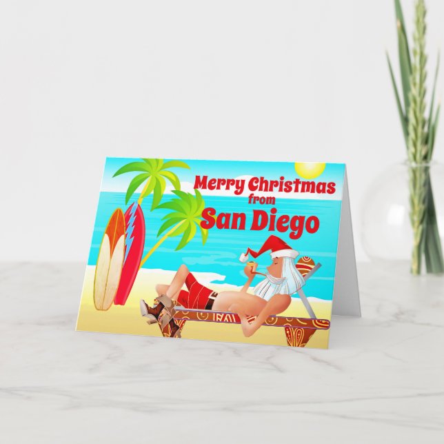 San Diego Weihnachten und Surfbretter Strand (Vorderseite)