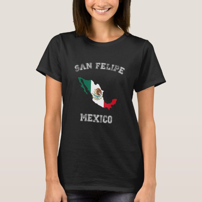 San Felipe Mexico Classic Mexico Flaggenplan T-Shirt (Vorderseite)