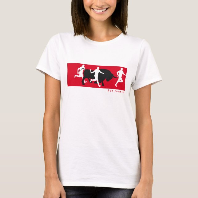 San Fermin, Pamplona: mit den Stieren laufen, T-Shirt (Vorderseite)
