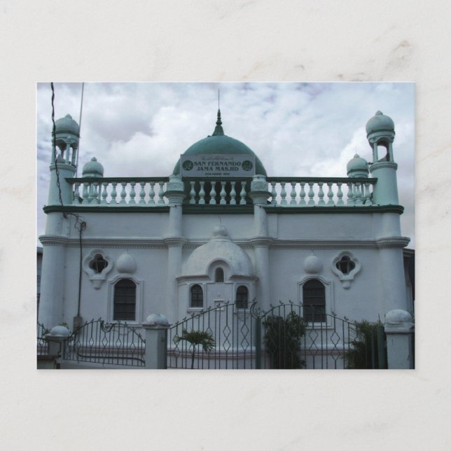 San Fernando Jama Masjid (Moschee) Trinidad Postkarte (Vorderseite)