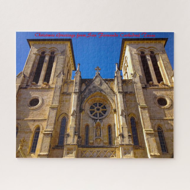 San Fernando Kathedrale Texas.Christmas Grüße Puzzle (Horizontal)