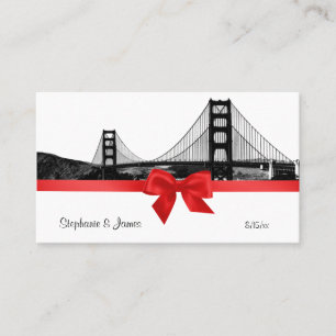 San Fran Skyline Etched BW Red Escort Cards Platzkarte