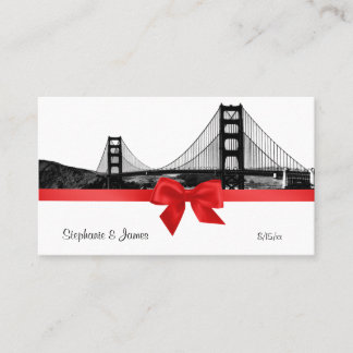 San Fran Skyline Etched BW Red Escort Cards Platzkarte