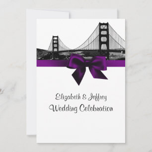 San Fran Skyline geätzt BW Lila Hochzeit Einladung