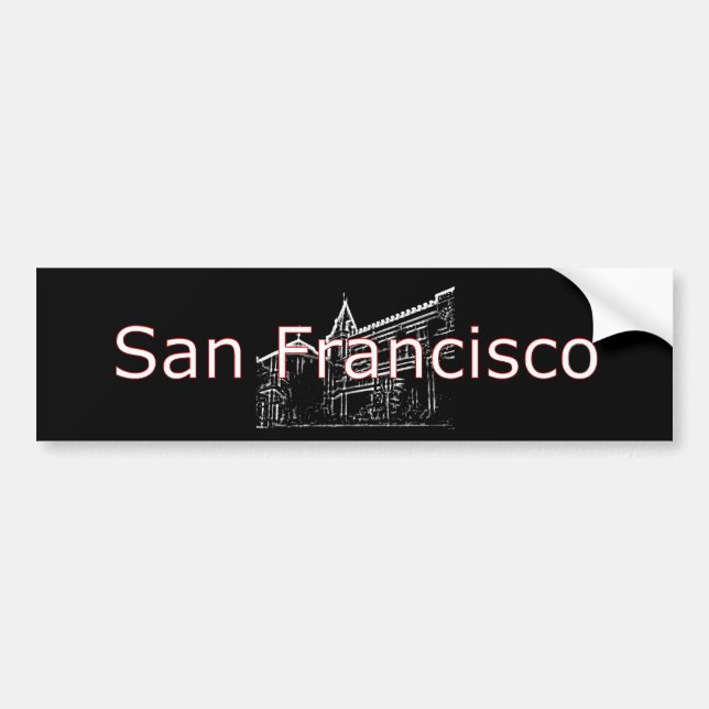 San Francisco 1986 Art The MUSEUM Zazzle Zeichnend Autoaufkleber (Vorne)