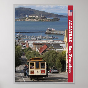 San Francisco - Alcatraz and Tram - USA - Poster