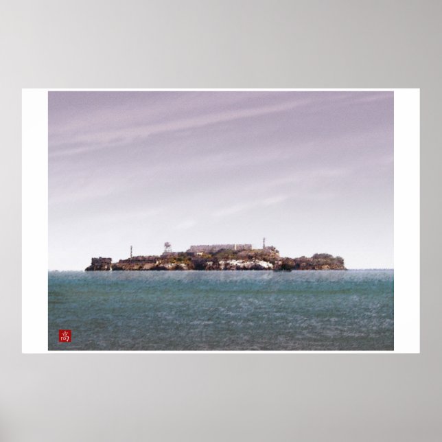 San Francisco - Alcatraz Island Digitale Wasserfar Poster (Vorne)