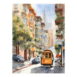 San Francisco Aquarell Fotodruck