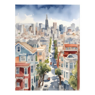 San Francisco Aquarell Fotodruck