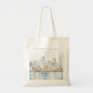 San Francisco Aquarell-Landschaft-Hochzeit Tragetasche