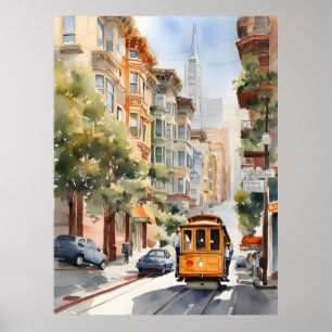 San Francisco Aquarell Poster