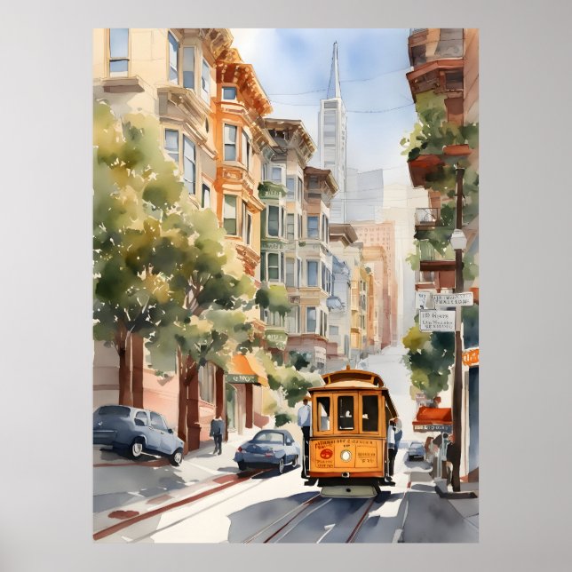 San Francisco Aquarell Poster (Vorne)