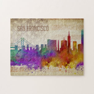 San Francisco, Aquarell-Stadt-Skyline CAs   Puzzle