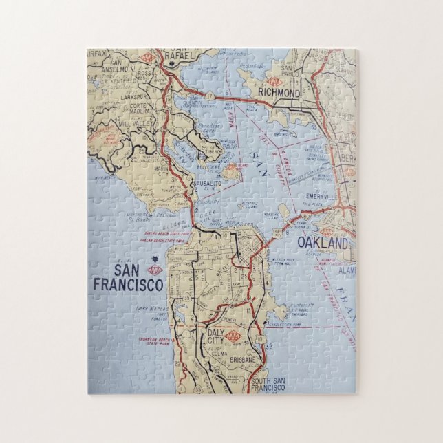 San Francisco Area Map Jigsaw Puzzle (Vertikal)