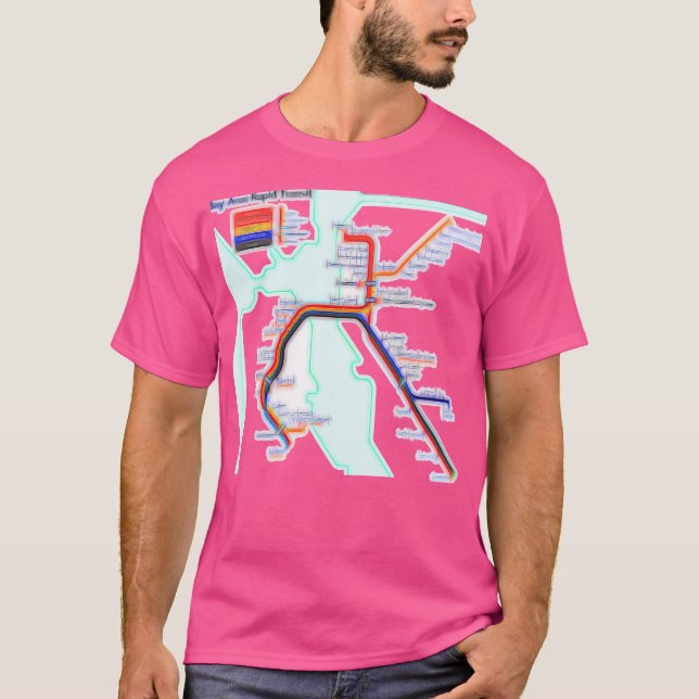 San Francisco Bart Karte T-Shirt (Vorderseite)