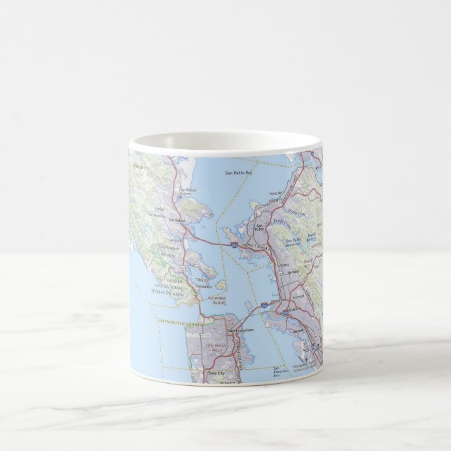 San Francisco & Bay Area Map Kaffeetasse (Mittel)