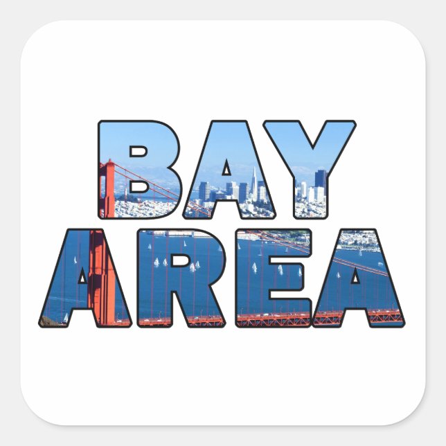 San Francisco Bay Area Quadratischer Aufkleber (Vorderseite)