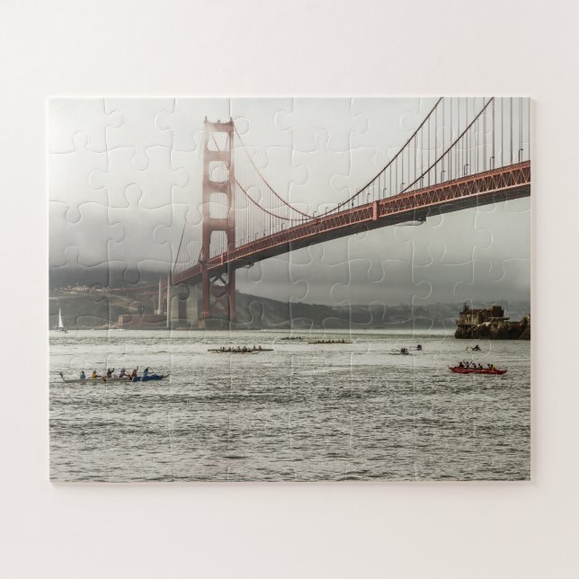 San Francisco Bay California Auslöser Kanurennen Puzzle (Horizontal)